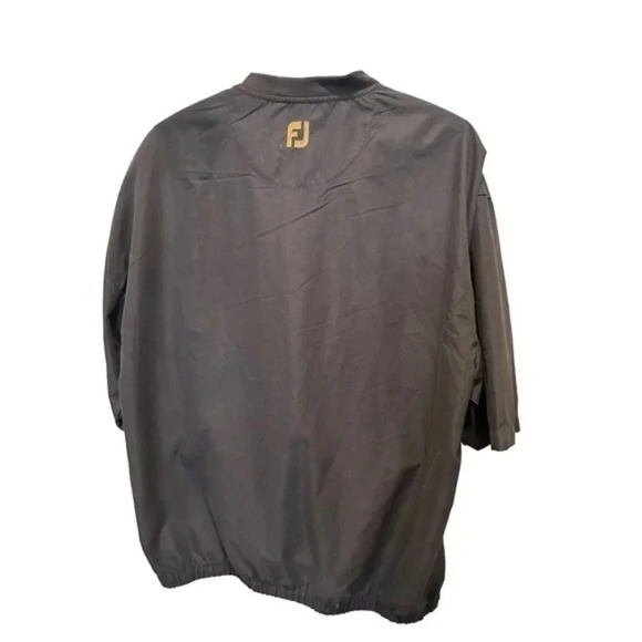 FootJoy Men's Black V Neck Short Sleeve Pullover Windbreaker Golf Jacket Size L - Picture 3 of 5